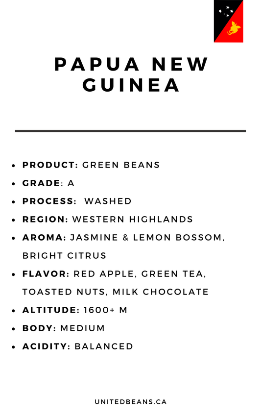 Papua New Guinea Grade A Green Coffee Beans