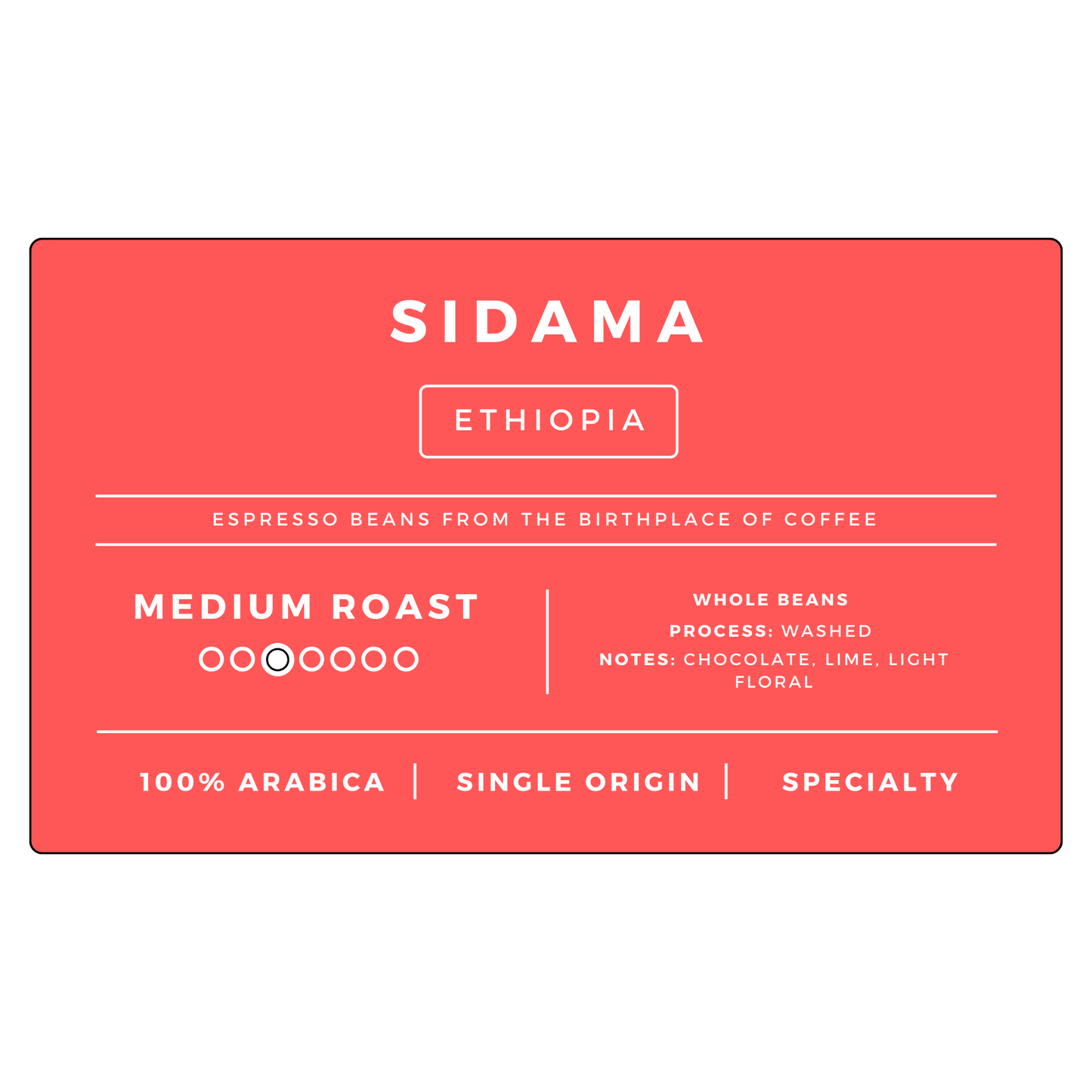 Ethiopia Sidama G1 Washed — Medium Roast