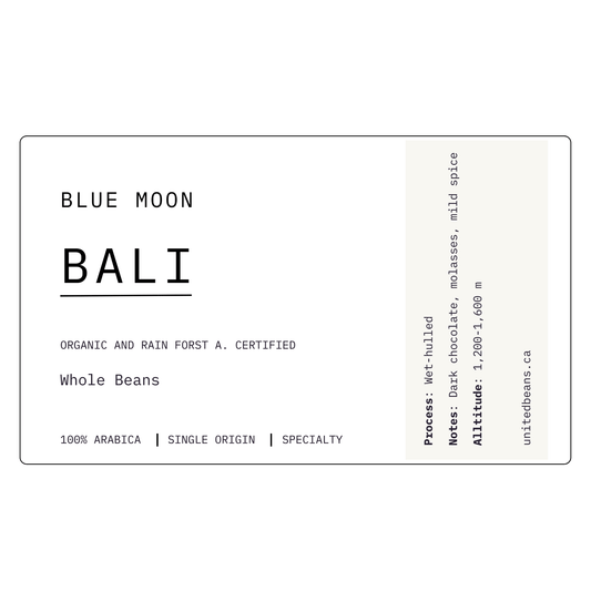 Bali Blue Moon Organic Certified | Medium - Dark - United Beans specialty coffee beans in Canada