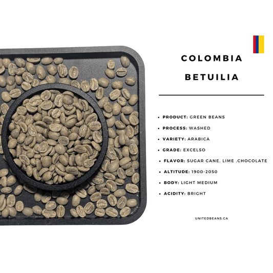 Colombia Betulia — Green Coffee Beans — Sugarcane, Lime and Chocolate - United Beans specialty coffee beans in Canada