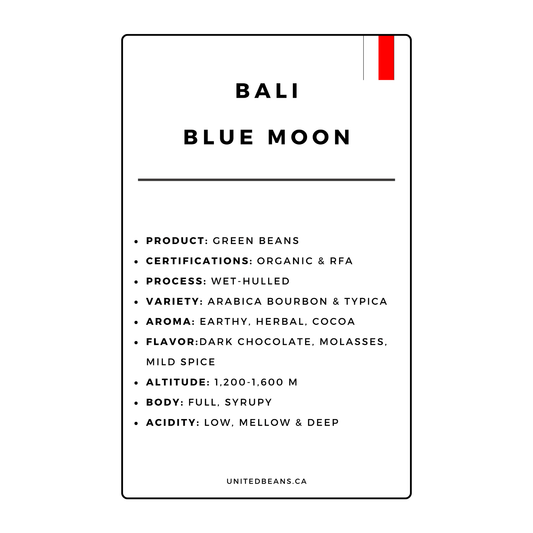 Green Coffee Beans | Bali Blue Moon FTO - United Beans specialty coffee beans in Canada