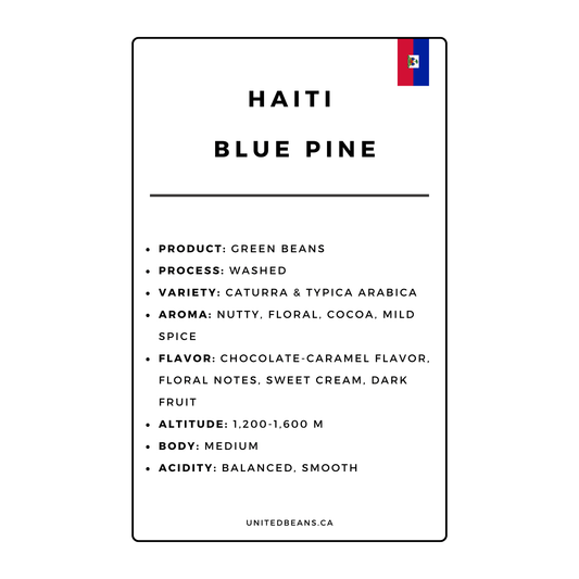 Green Coffee Beans | Haiti Blue Pine - United Beans specialty coffee beans in Canada