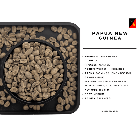Papua New Guinea Grade A Green Coffee Beans - United Beans specialty coffee beans in Canada