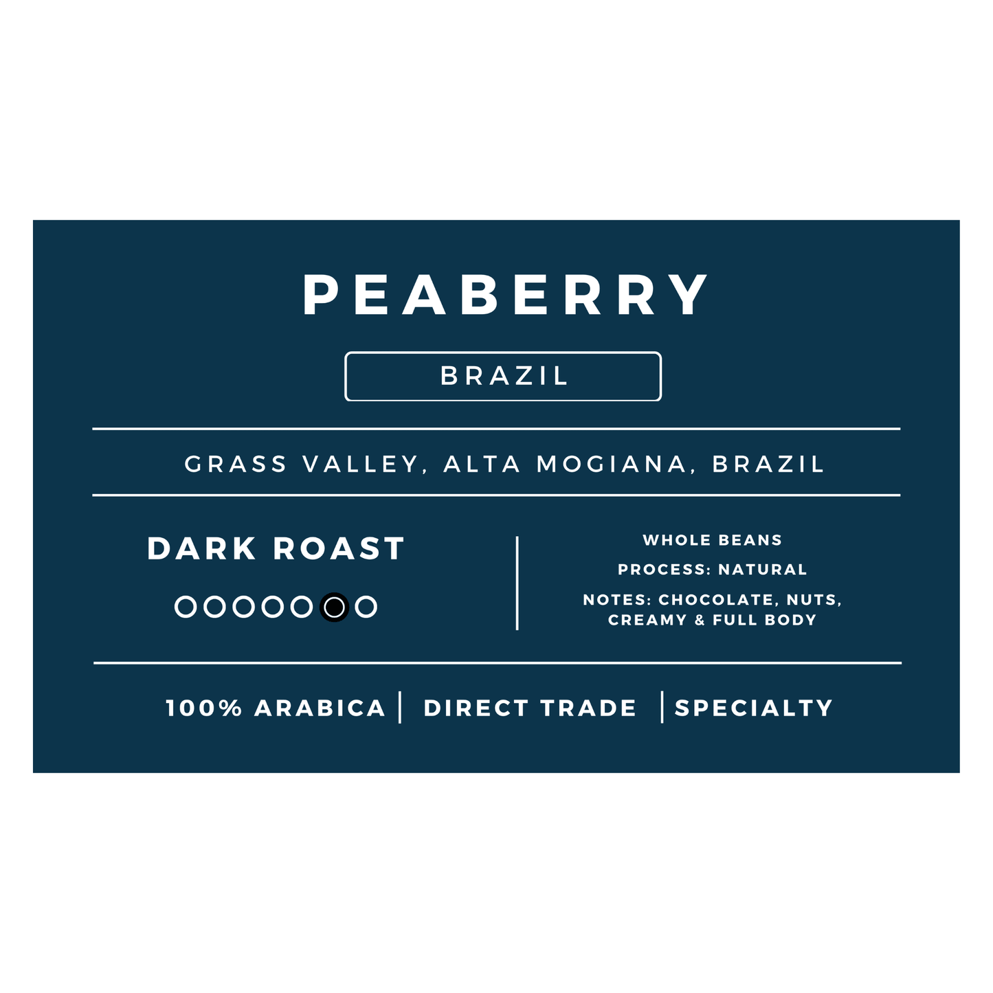 Peaberry Brazil | Dark Roast - United Beans specialty coffee beans in Canada
