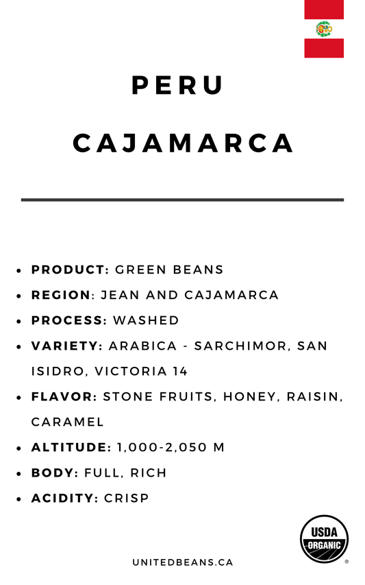 Peru Cajamarca FTO | Green Coffee Beans - United Beans specialty coffee beans in Canada