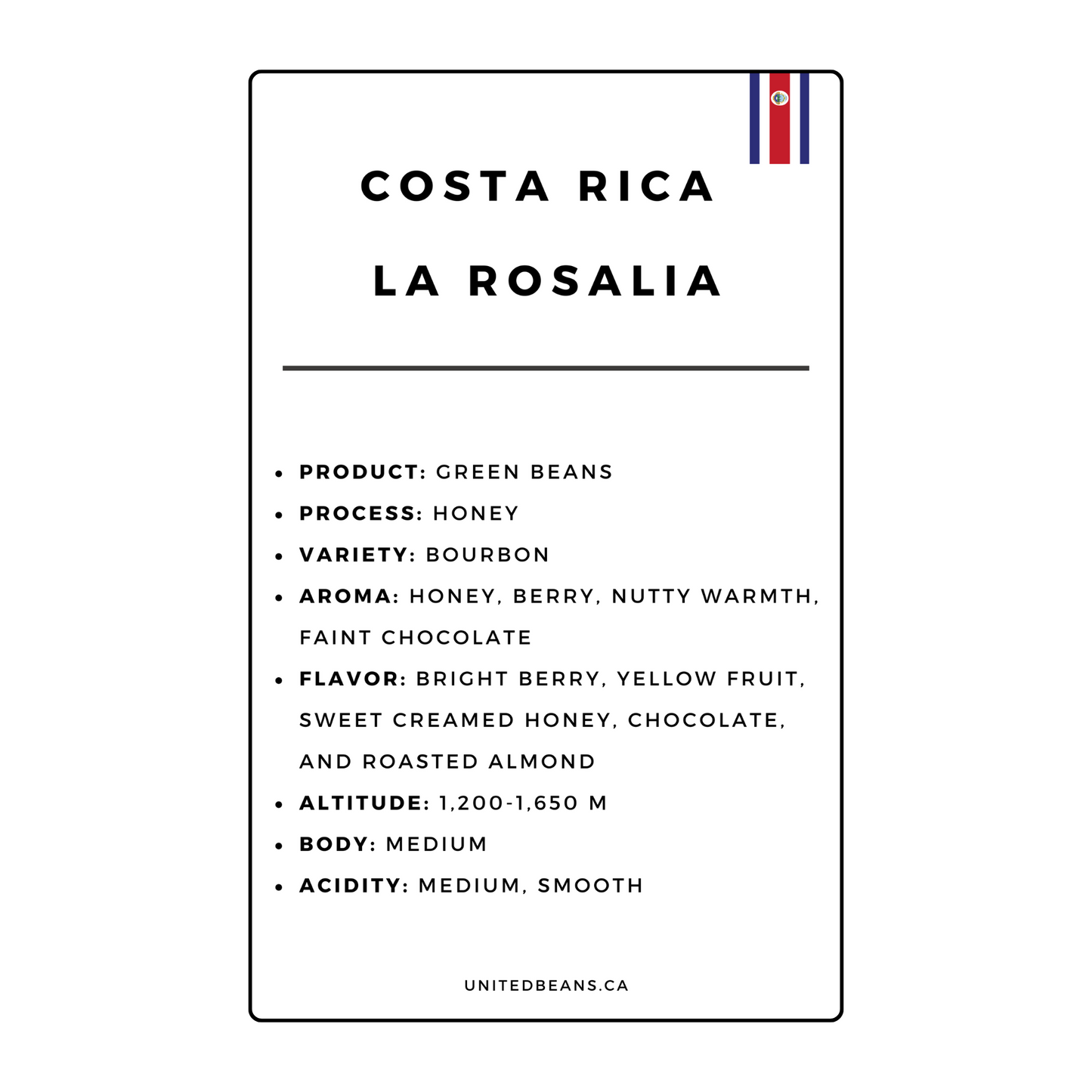 Green Coffee Beans | Costa Rica La Rosalia - United Beans