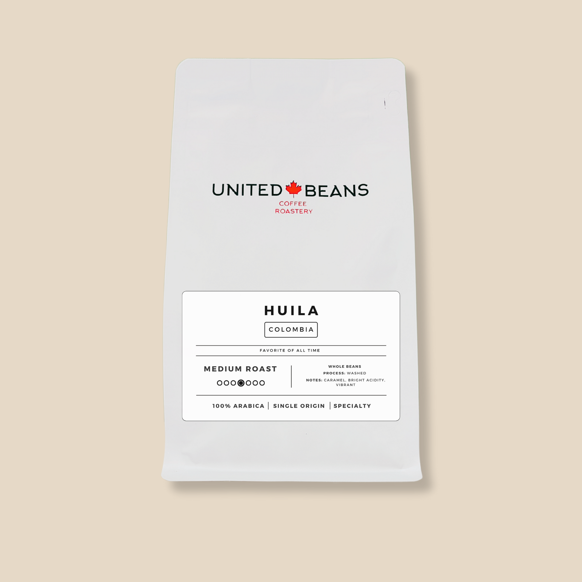 <img src="colombia-huila-medium.png" alt="Colombian Huila medium roast coffee beans – 300g whole bean with caramel and citrus notes">