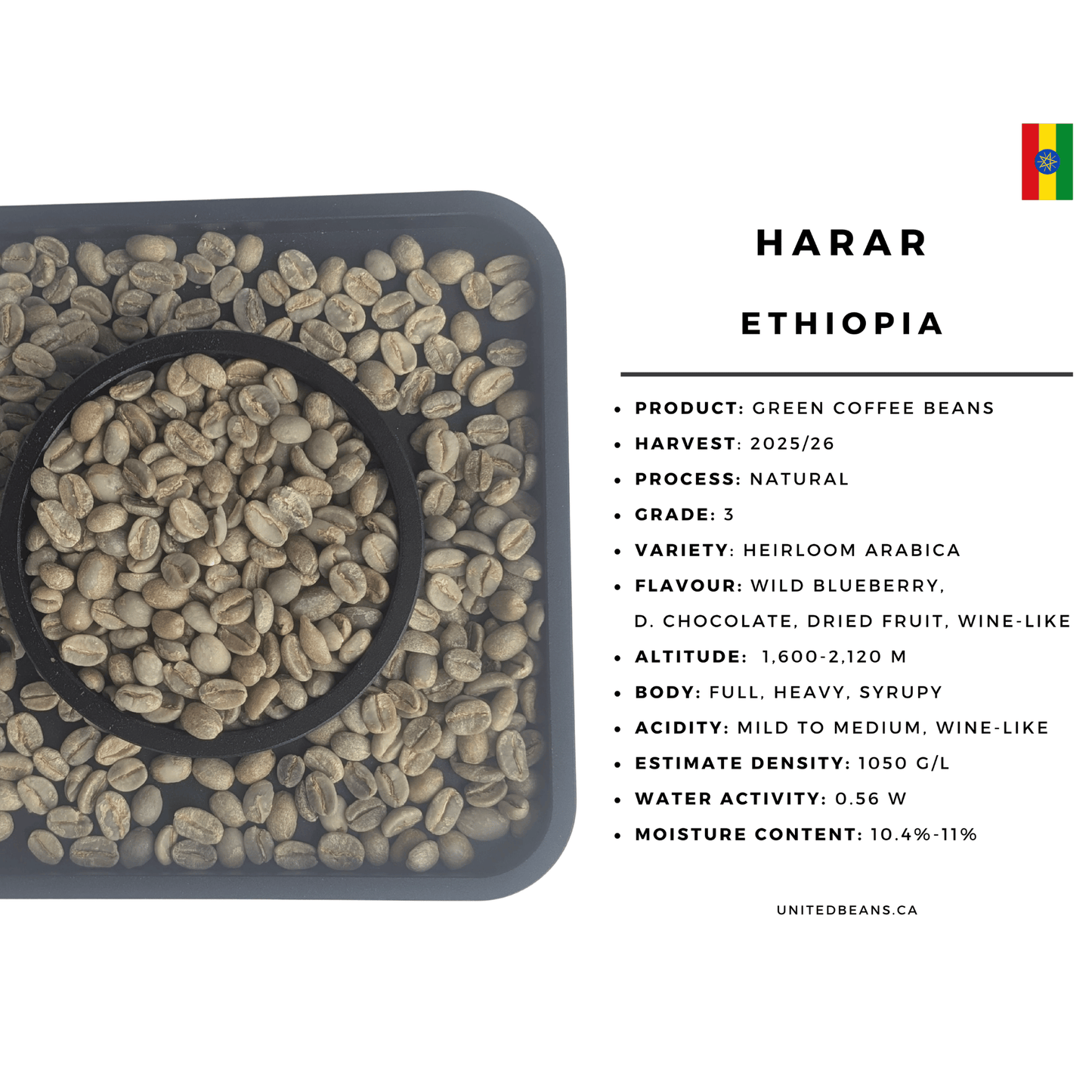 Ethiopia Harrar G3 Natural - Green Coffee Beans