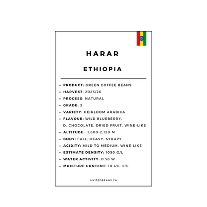 Ethiopia Harrar G3 Natural - Green Coffee Beans
