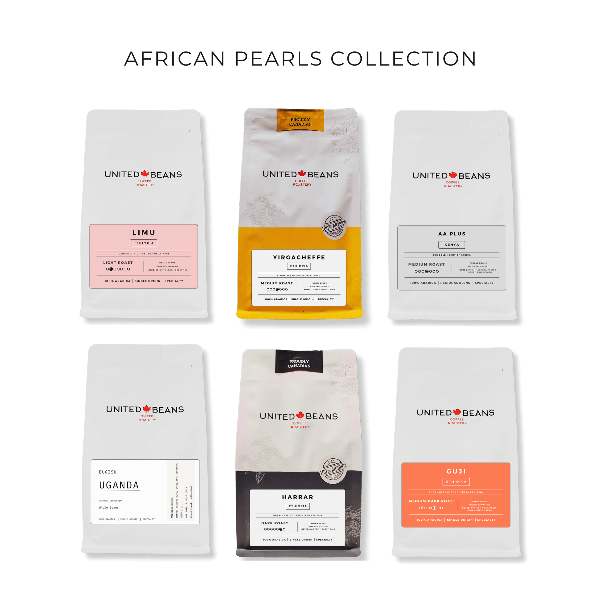African Pearl Bundle | 6 Bags - United Beans specialty coffee beans in Canada