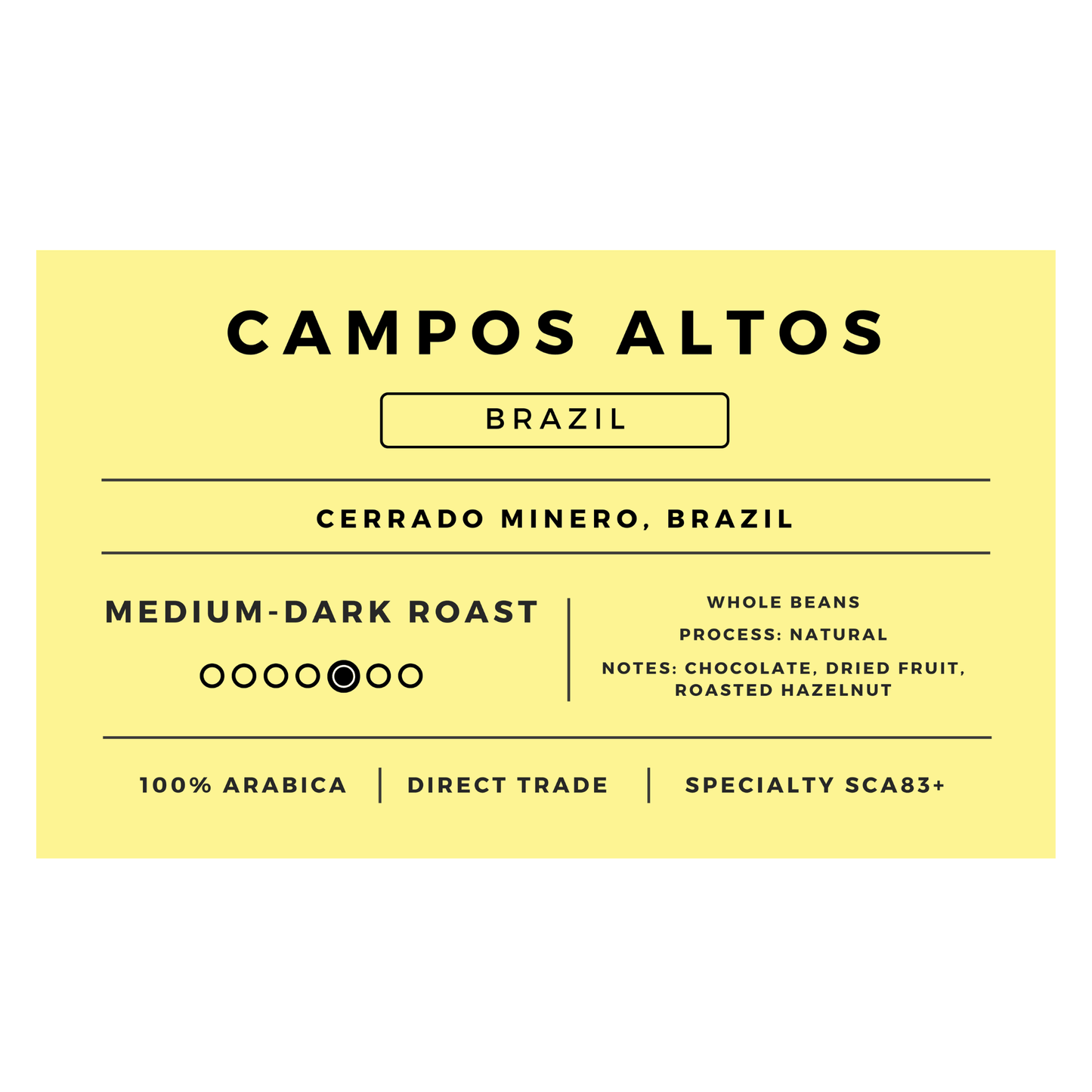 Campos Altos Brazil | Medium - Dark Roast - United Beans specialty coffee beans in Canada