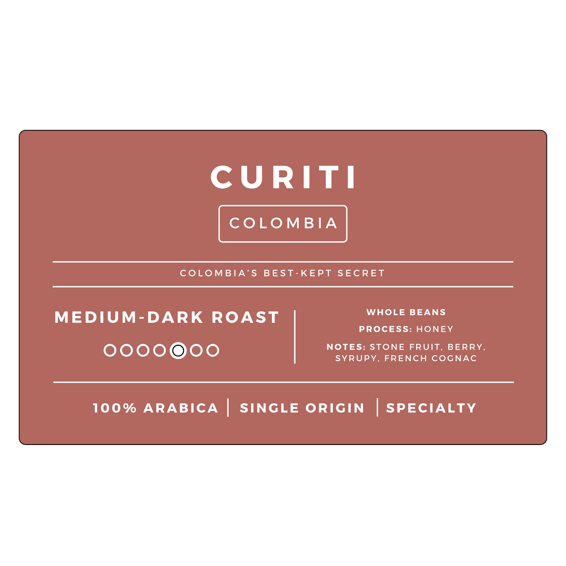 Colombia Curiti Honey | Medium - Dark - United Beans specialty coffee beans in Canada