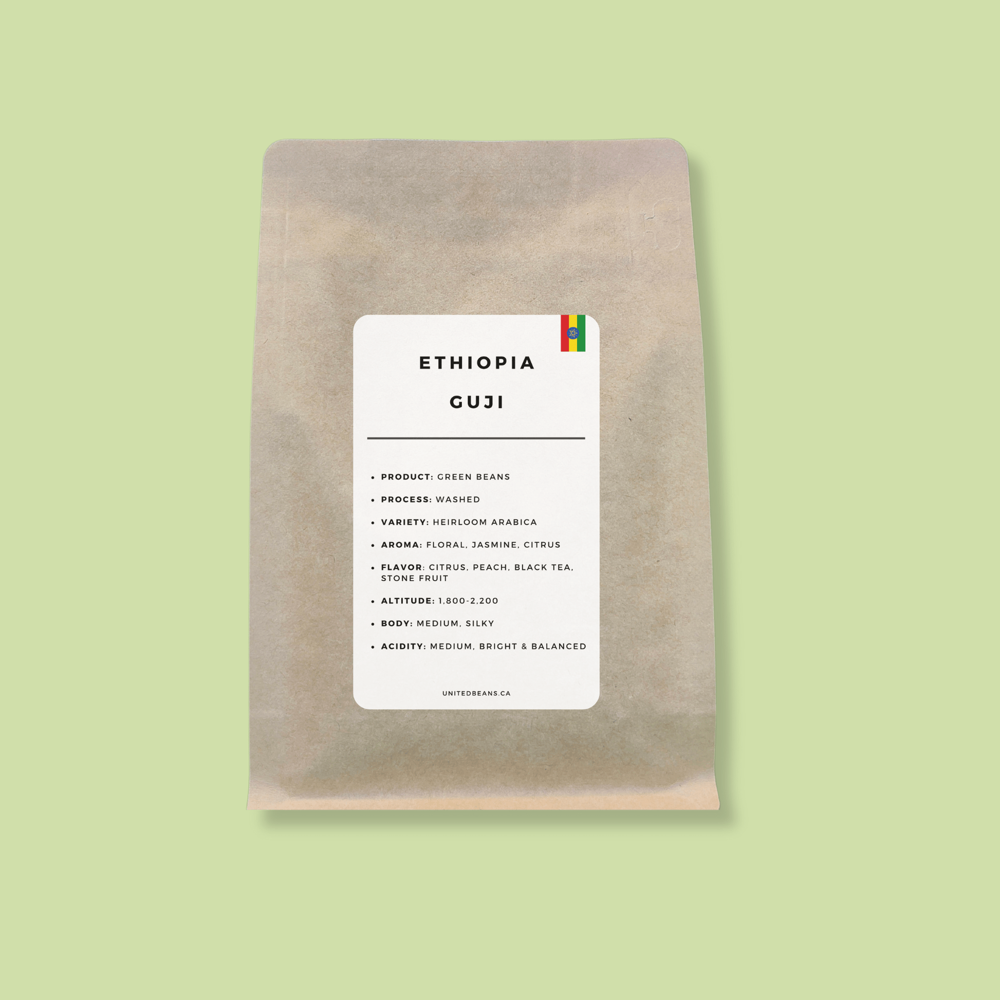 Ethiopian Guji Green Coffee Beans - United Beans specialty coffee beans in Canada