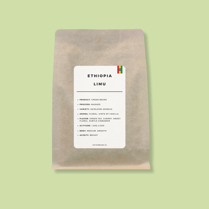 Green Coffee Beans | Ethiopia Limu - United Beans specialty coffee beans in Canada