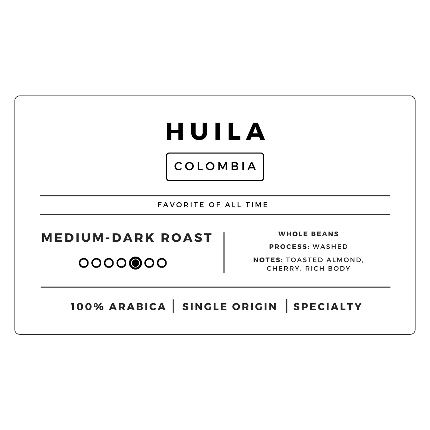 Huila Colombia | Medium - Dark - United Beans specialty coffee beans in Canada