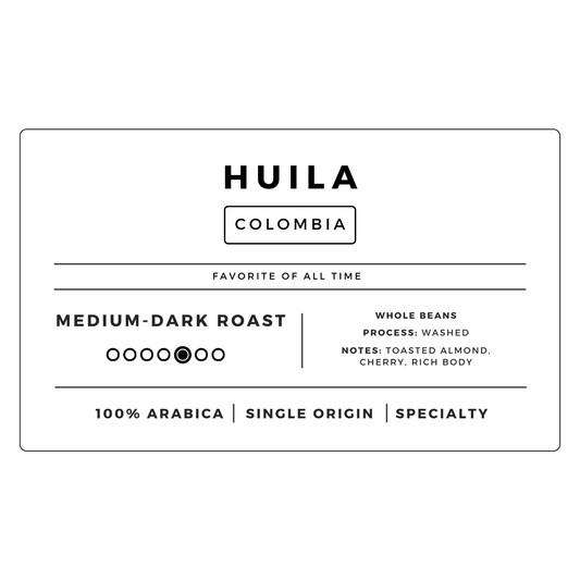 Huila Colombia | Medium - Dark - United Beans specialty coffee beans in Canada