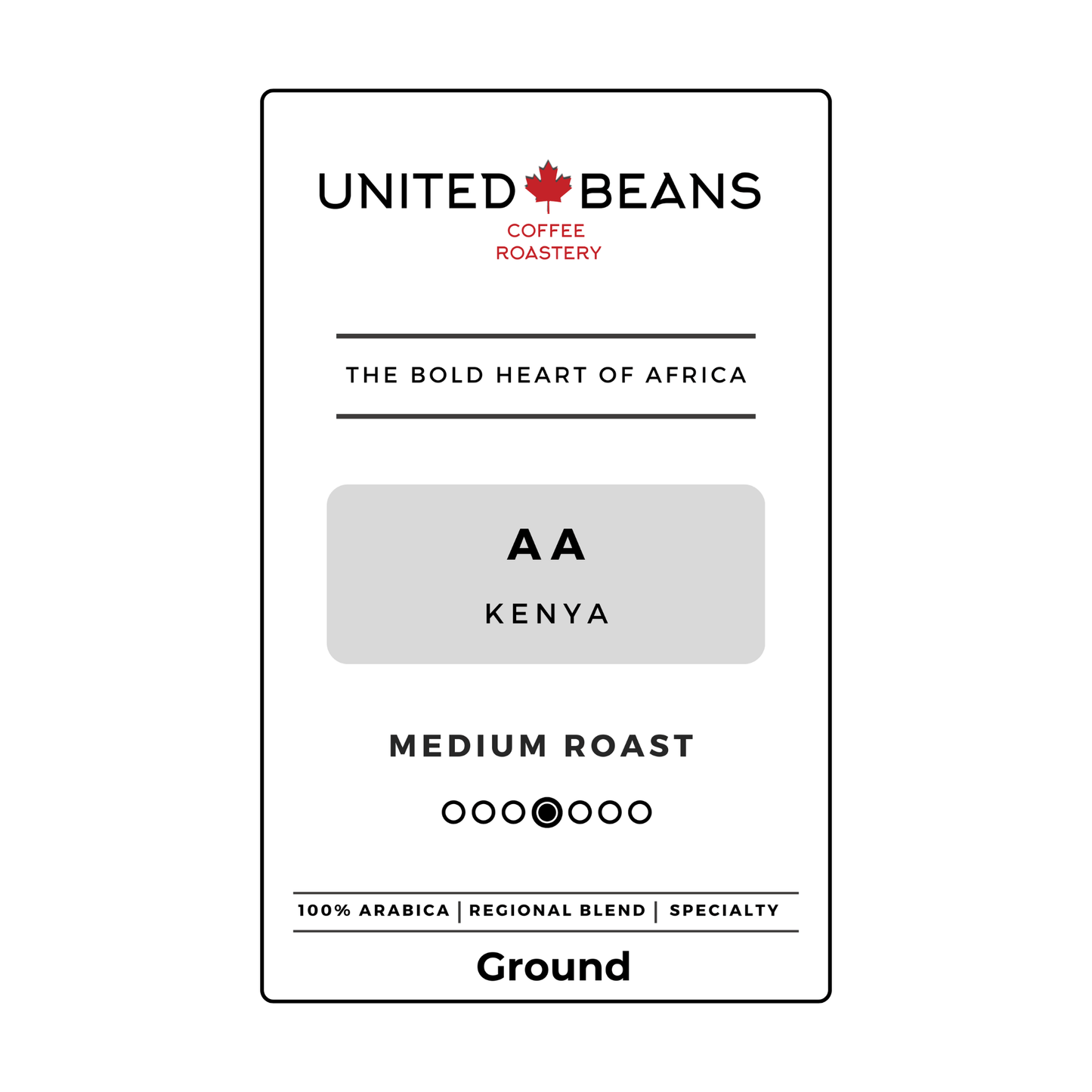 Kenya AA | Ground - United Beans specialty coffee beans in Canada