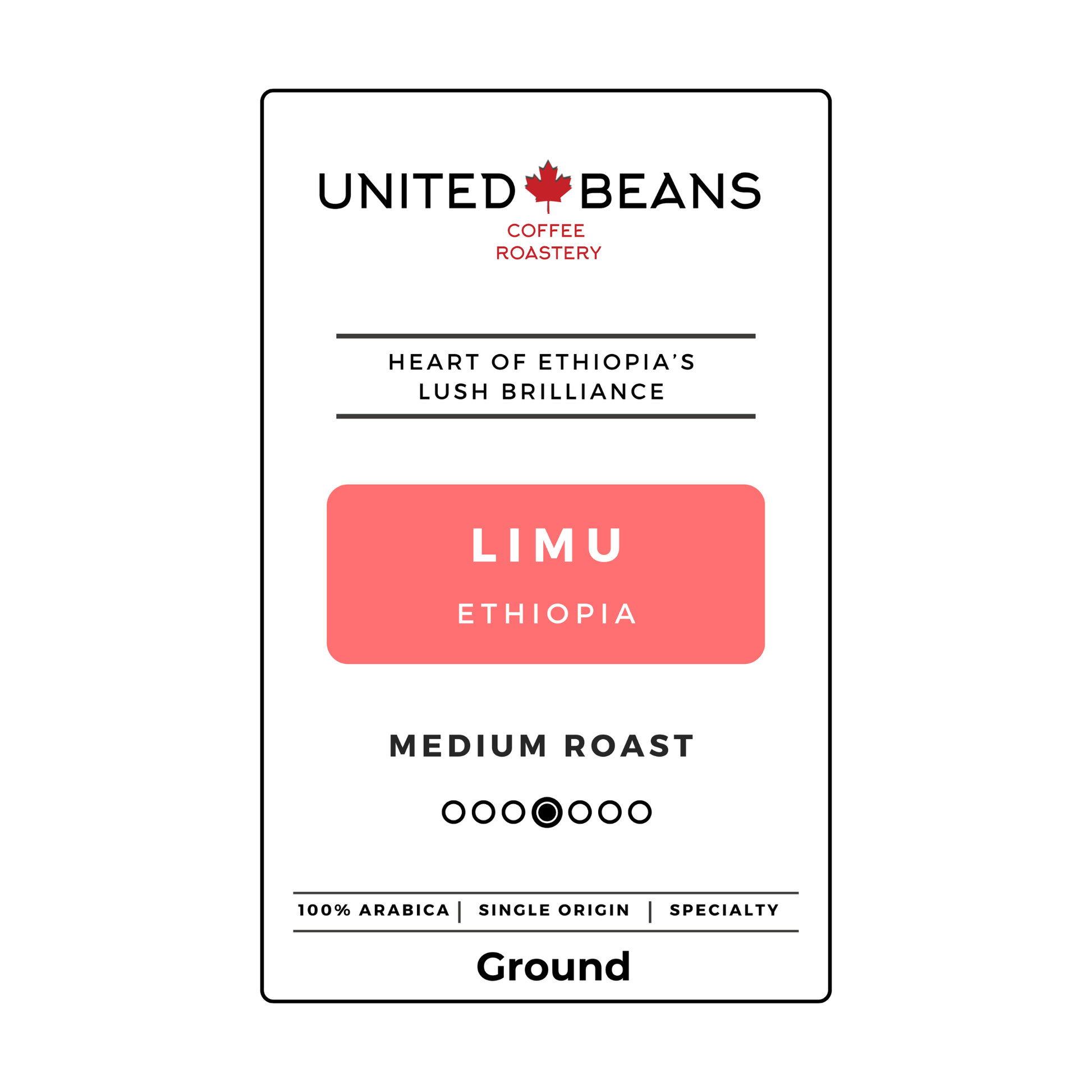 Limu Ethiopia | Ground Medium - United Beans specialty coffee beans in Canada