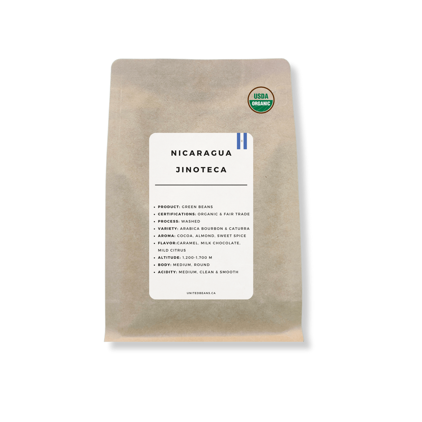 Nicaragua Jinotega FTO Green Coffee Beans - United Beans specialty coffee beans in Canada