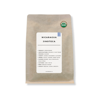 Nicaragua Jinotega FTO Green Coffee Beans - United Beans specialty coffee beans in Canada