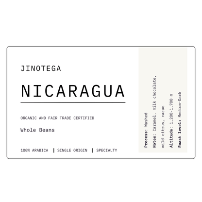 Nicaragua Jinotega Organic| Medium - Dark - United Beans specialty coffee beans in Canada