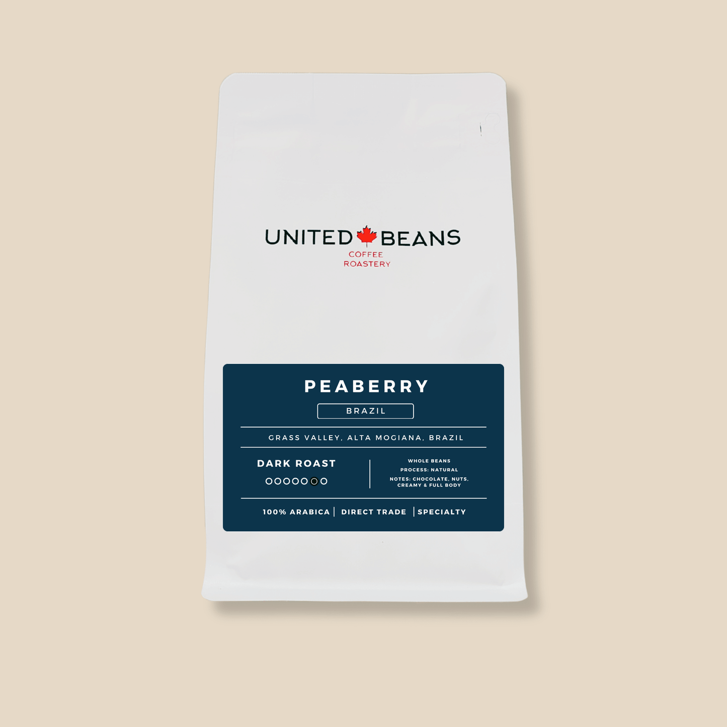 Peaberry Brazil | Dark Roast - United Beans specialty coffee beans in Canada