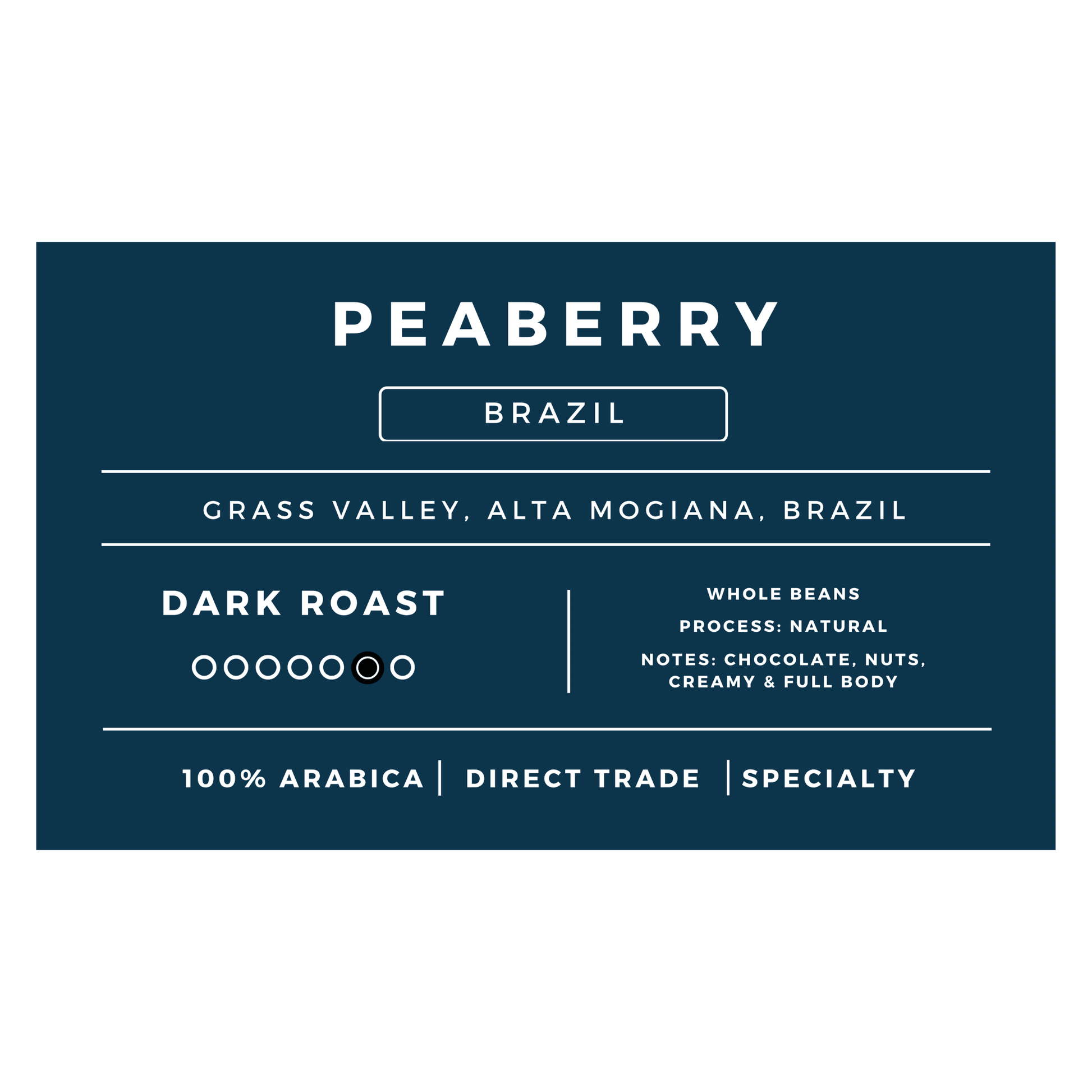 Peaberry Brazil | Dark Roast - United Beans specialty coffee beans in Canada