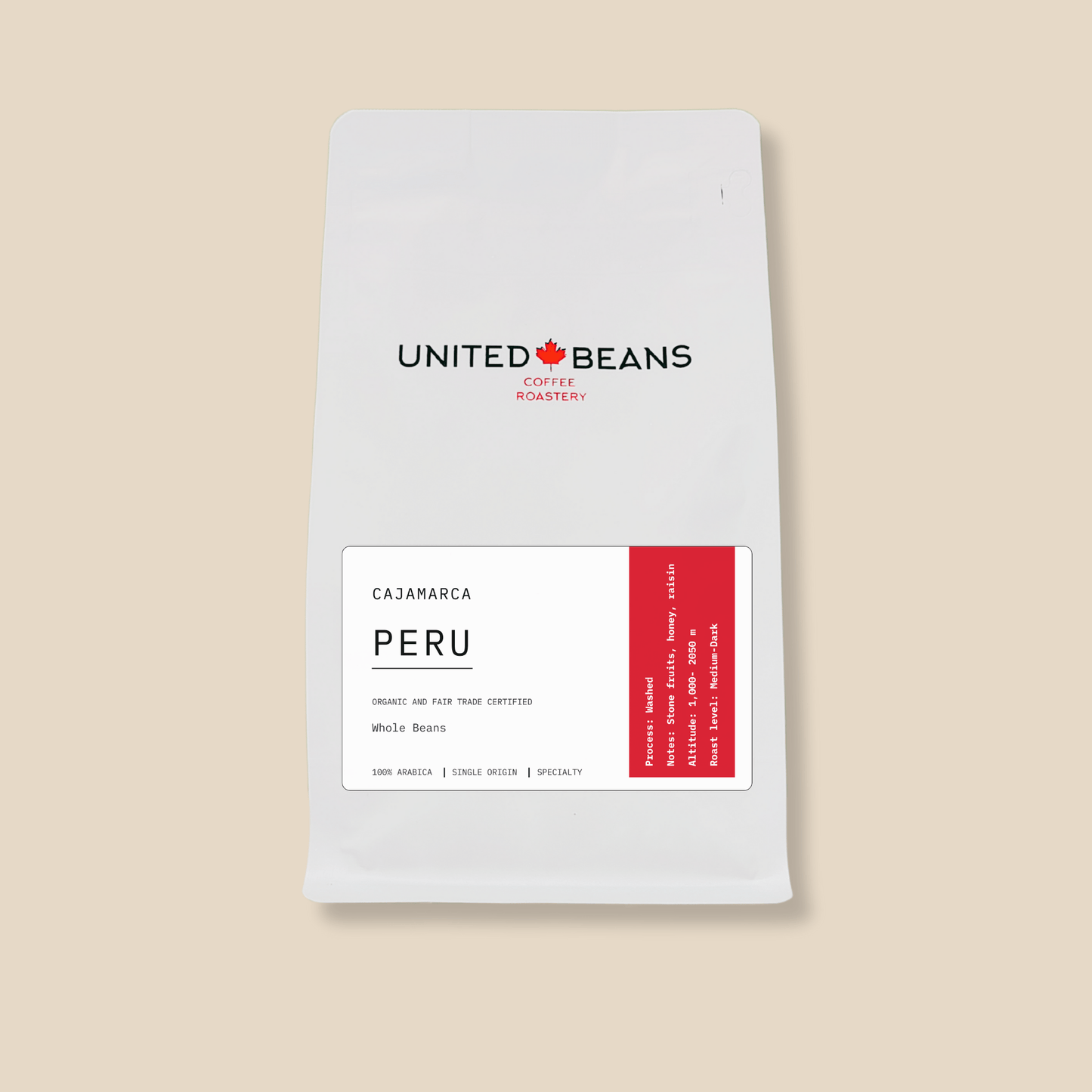 Peru Cajamarca FTO | Medium - Dark - United Beans specialty coffee beans in Canada