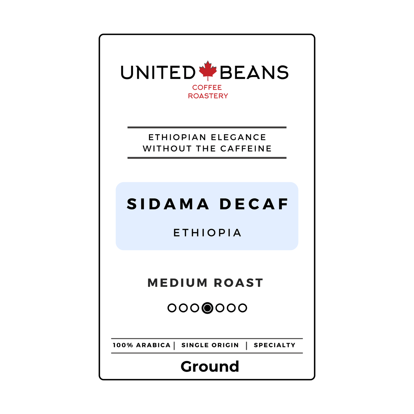 Sidama Decaf | Ground - United Beans specialty coffee beans in Canada