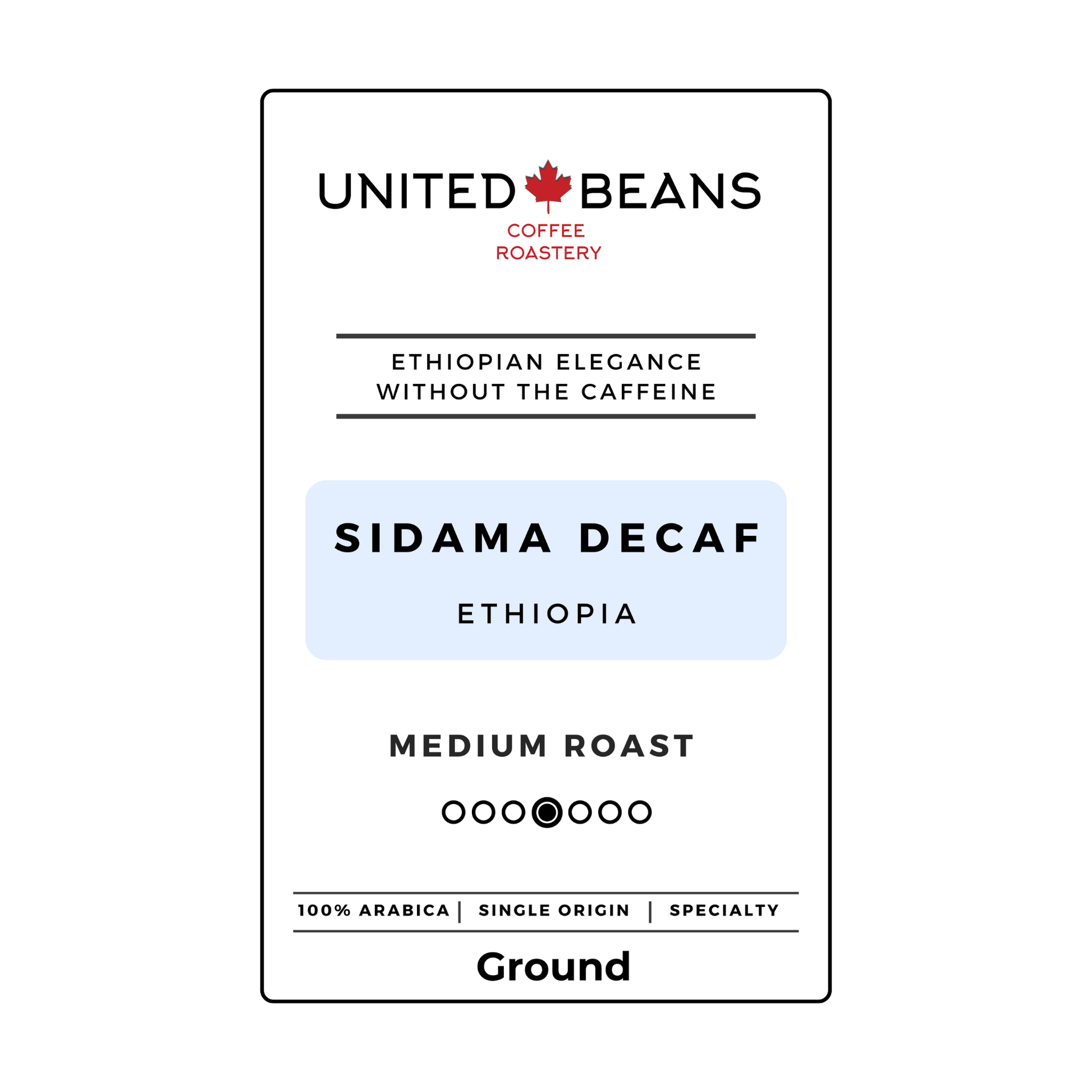 Sidama Decaf | Ground - United Beans specialty coffee beans in Canada