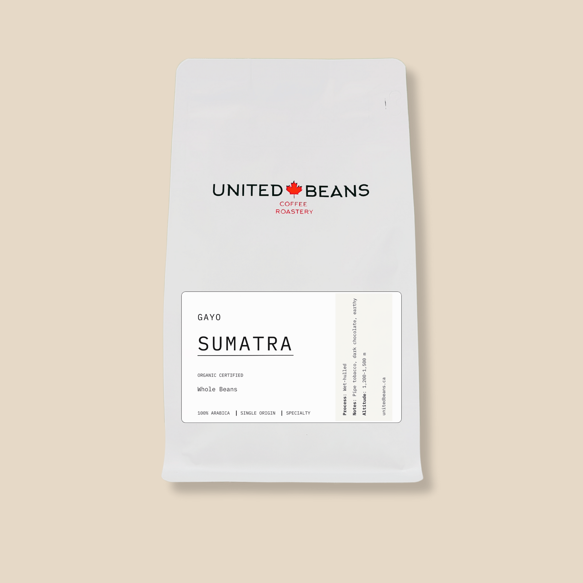 Sumatra G1 Organic Certified | Medium - Dark - United Beans specialty coffee beans in Canada