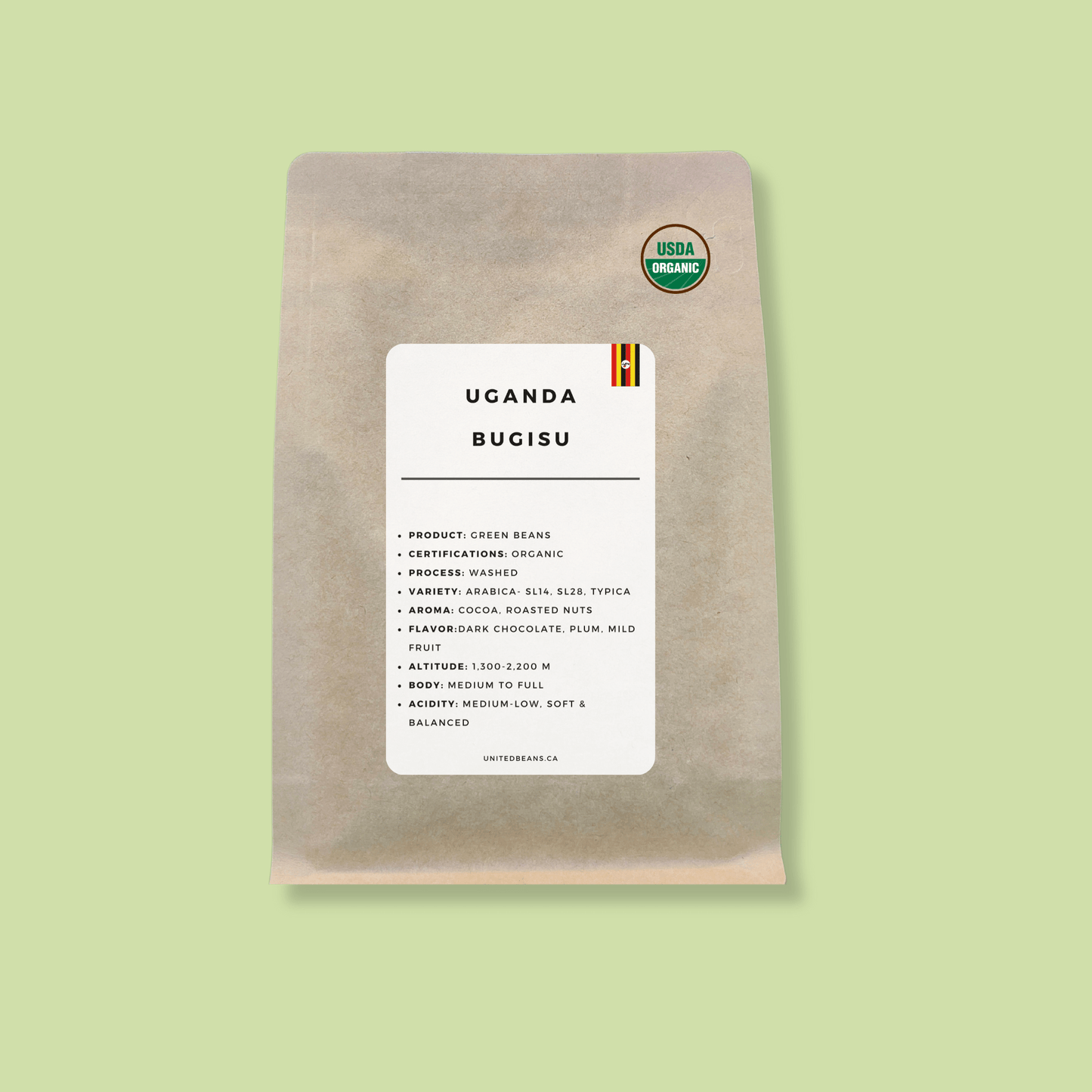 Uganda Bugisu Certified Organic | Green Coffee Beans - United Beans specialty coffee beans in Canada