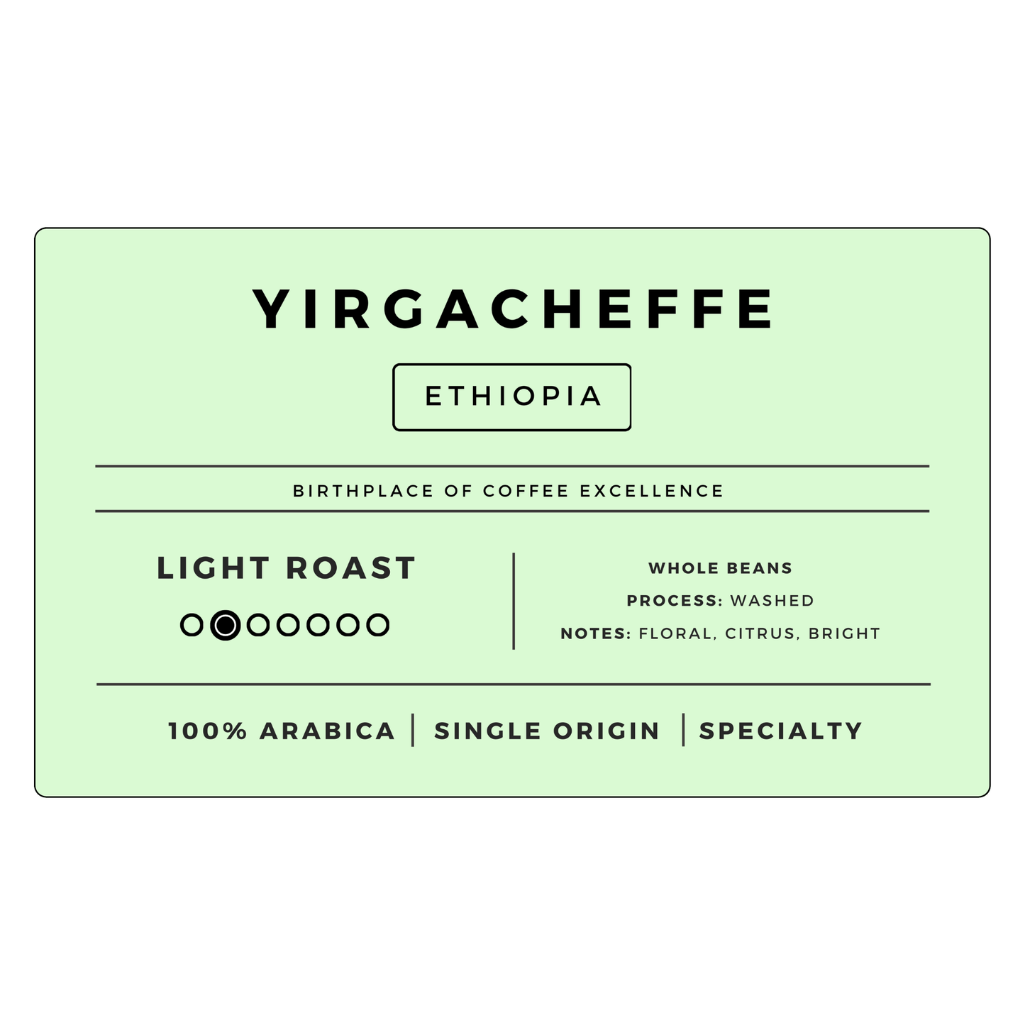 Yirgacheffe Ethiopia | Light - United Beans specialty coffee beans in Canada