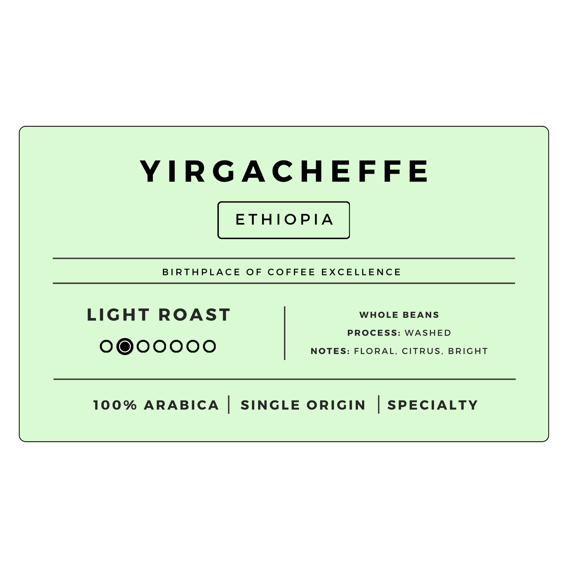 Yirgacheffe Ethiopia | Light - United Beans specialty coffee beans in Canada